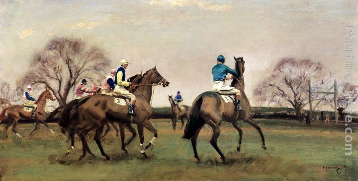 The Steeplechase Start painting - Sir Alfred James Munnings The Steeplechase Start art painting